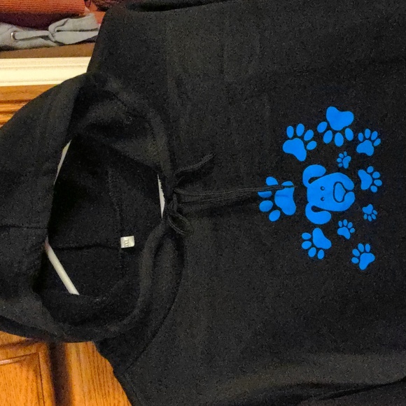 Dog and dog paws Black sweatshirt hoodie XL NWOT - Picture 2 of 4